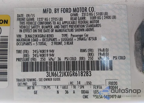 2016 Lincoln Mkz z USA, uszkodzony, nr VIN 3LN6L2JKXGR618283